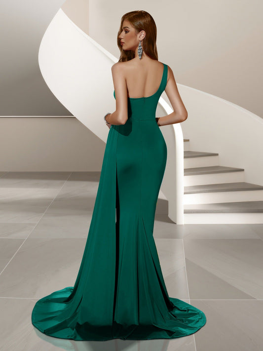 One-Shoulder Meerjungfrau Rückenausschnitt Kleid XF05712