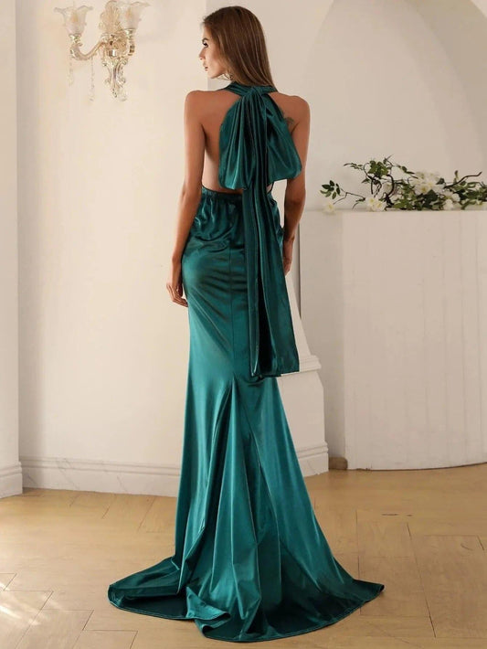 Convertible Maxi Satin Dress FT5035 - MISS ORD