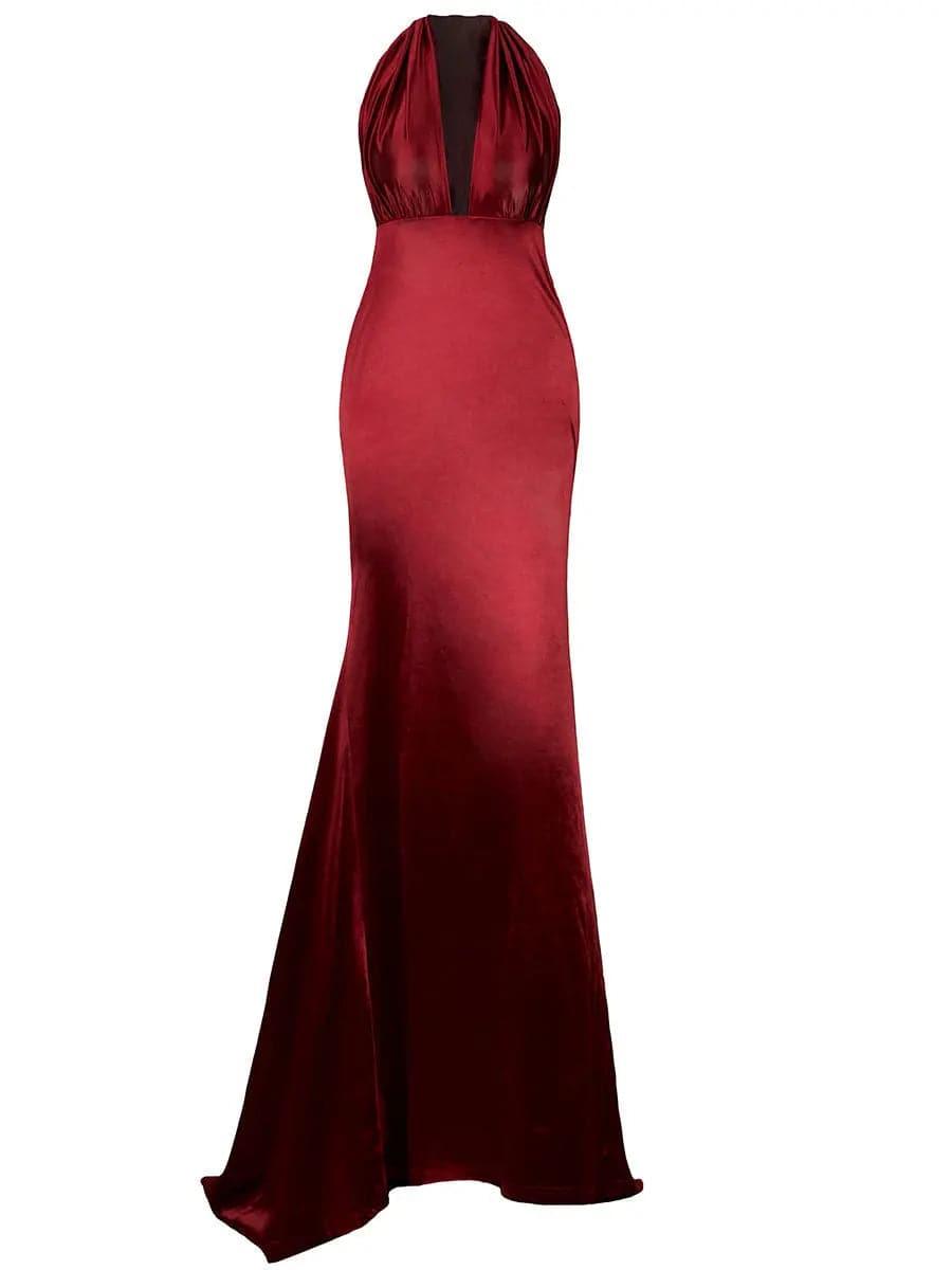 Convertible Maxi Satin Dress FT5035 - MISS ORD