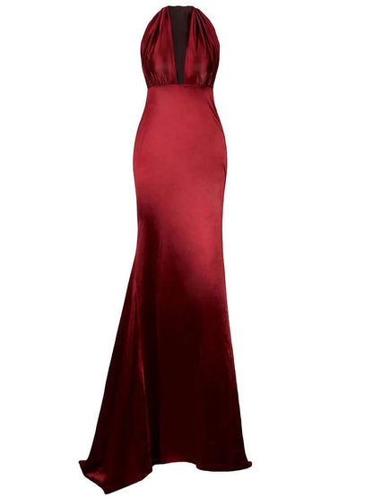 Convertible Maxi Satin Dress FT5035 - MISS ORD