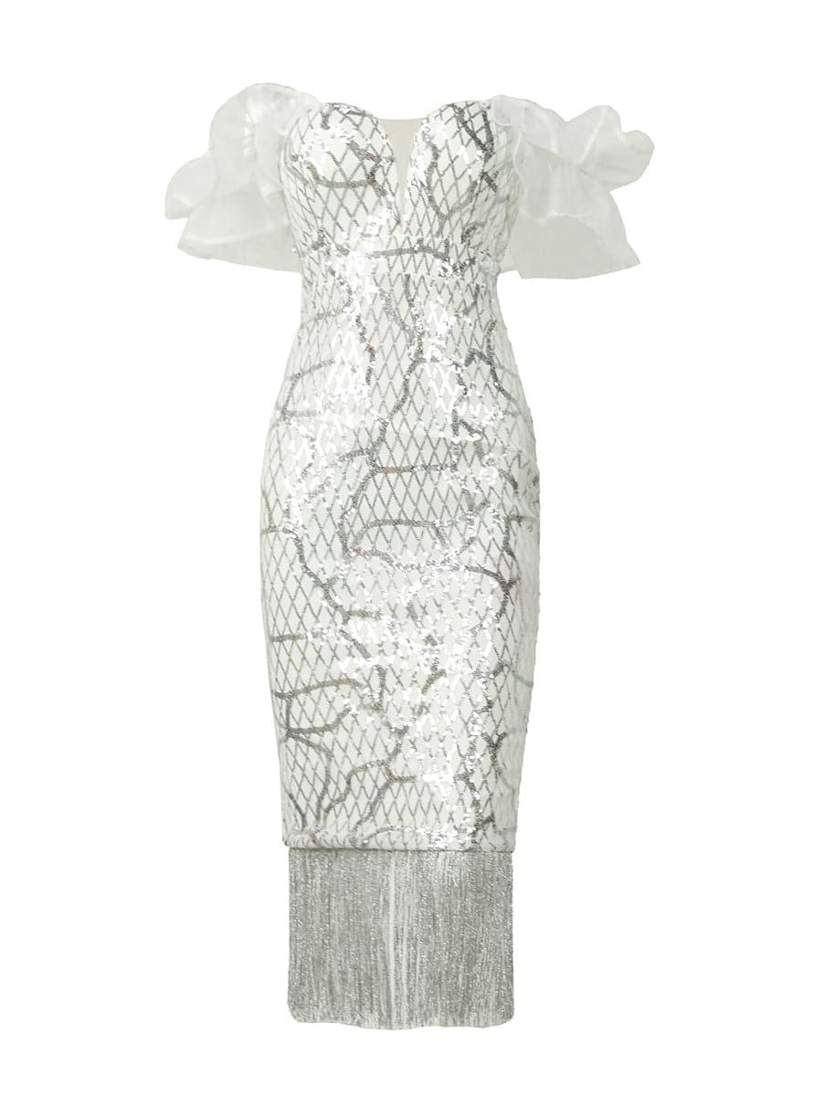 Tassel Midi Sequin Dress XJ1259 - MISS ORD