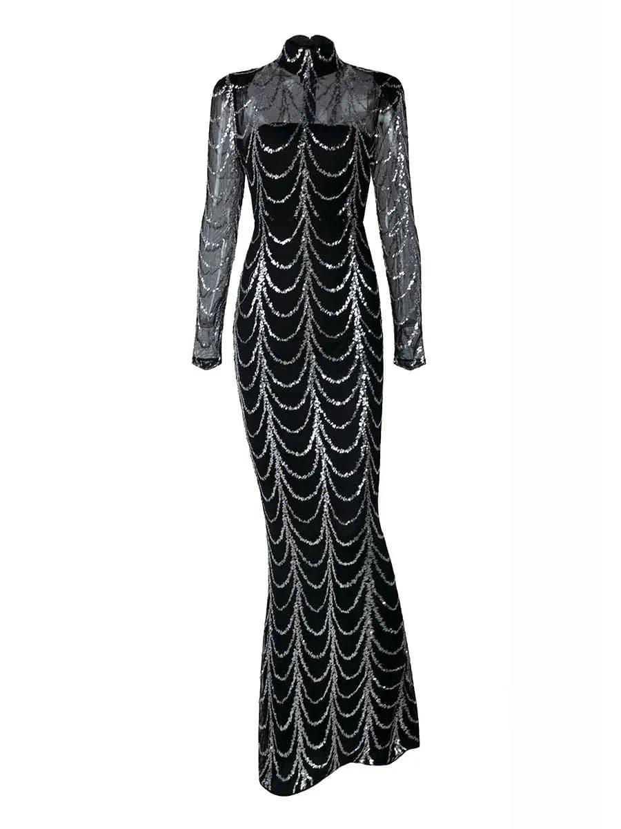 See-through Ripple Cocktail Dress M0032 - MISS ORD