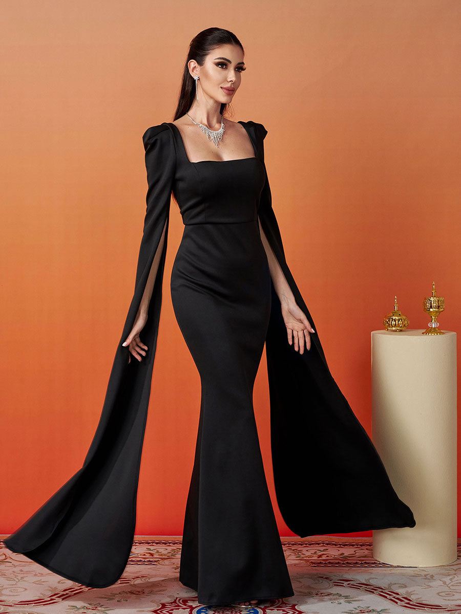 Formelles Kleid Eckiger Ausschnitt XJ878