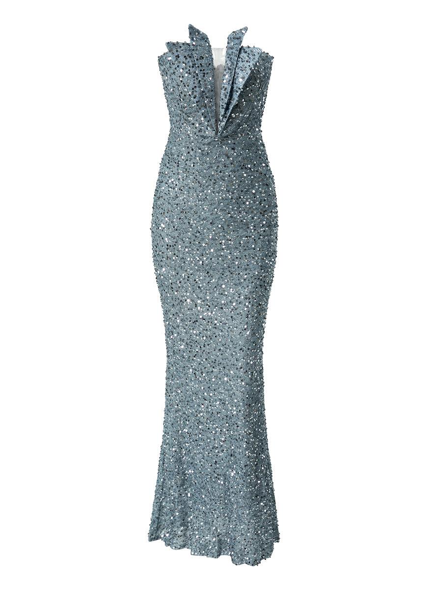 Strapless Folds Glitter Mermaid Prom Dress XJ978 - MISS ORD