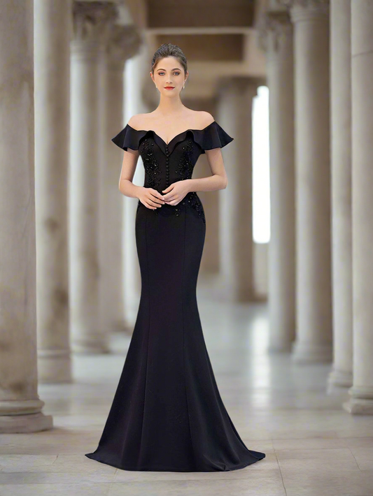 Elegantes Abendkleid Schulterfrei mit Rüschen MCW1030