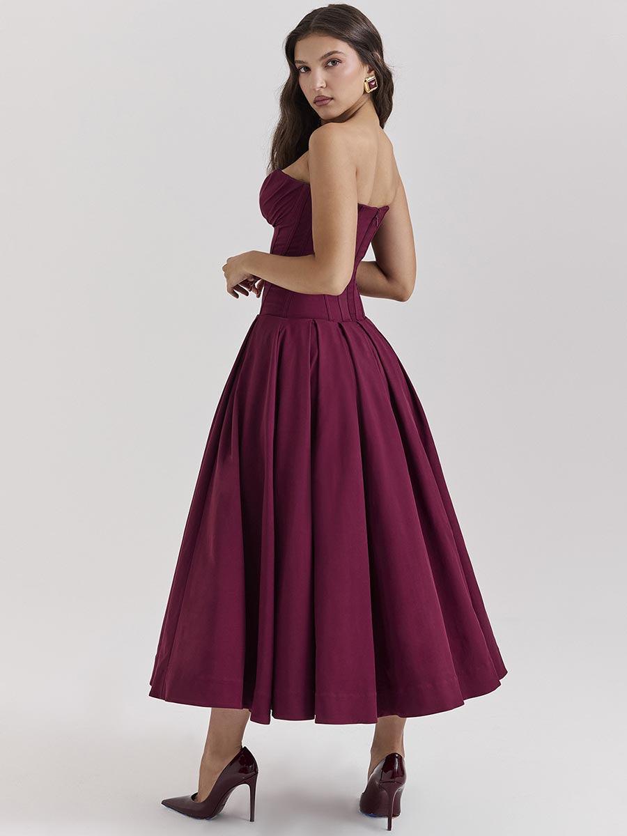 Black Corset Strapless A-line Prom Dress MYC1010 - MISS ORD