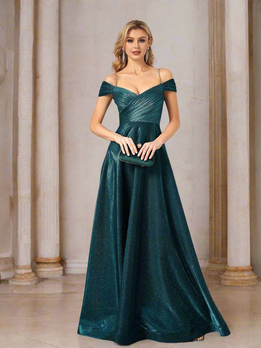 Schulterfreies Ballkleid Rückenfrei A-Linie XF1018