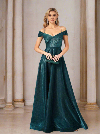 Schulterfreies Ballkleid Rückenfrei A-Linie XF1018