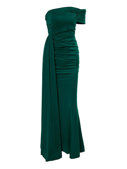 Draping Emerald Green Dress XH2158 - MISS ORD