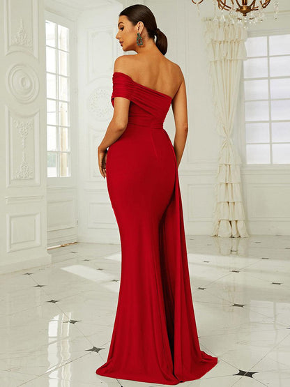 Draping Emerald Green Dress XH2158 - MISS ORD