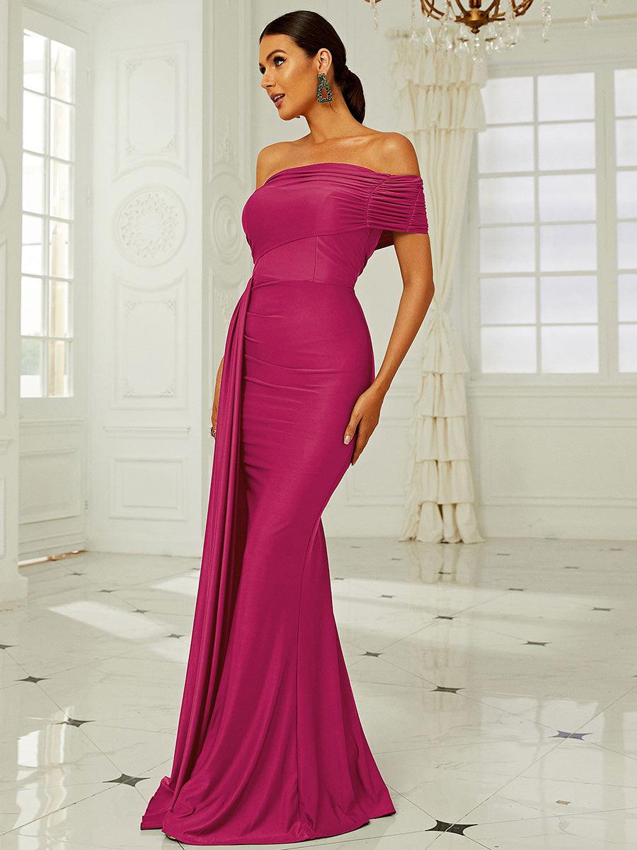 Draping Emerald Green Dress XH2158 - MISS ORD