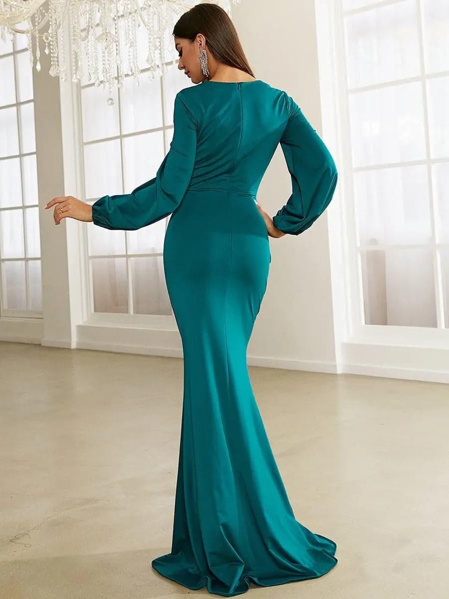 Bishop Sleeve Square Neck Mermaid Prom Dress XJ1496 - MISS ORD